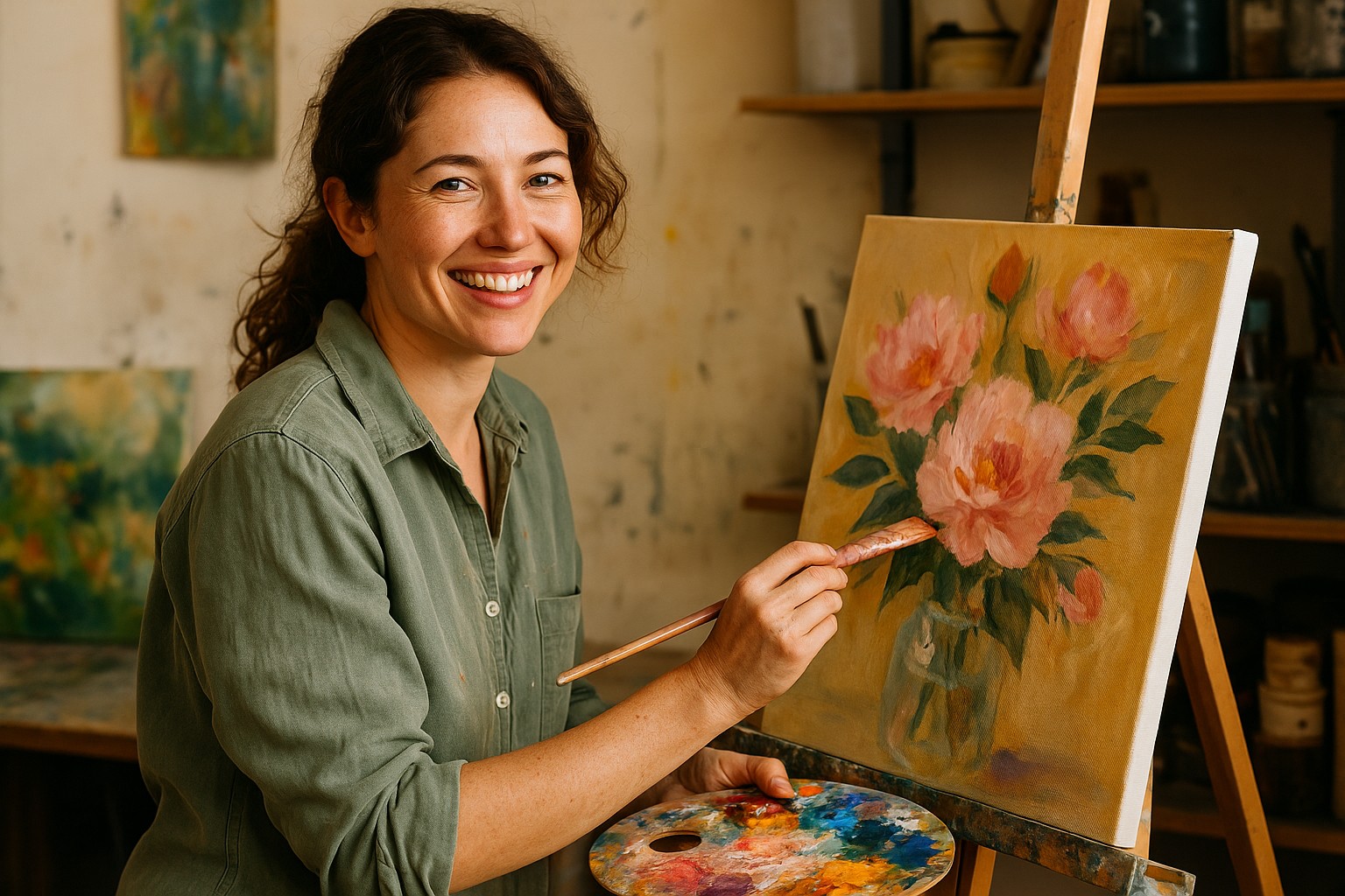 Dutch Art Box - artist at work in studio